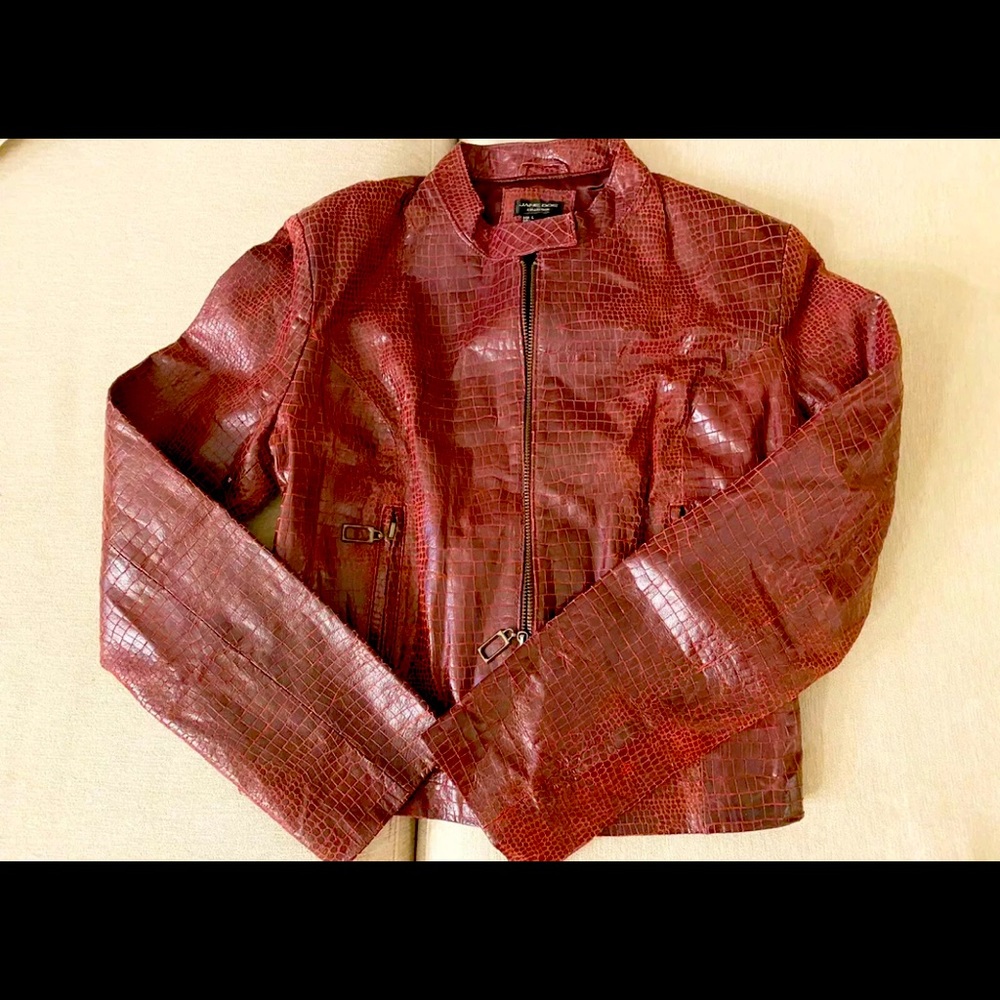 Jane Doe Collection Red Leather Jacket Womens Clothing Fashion